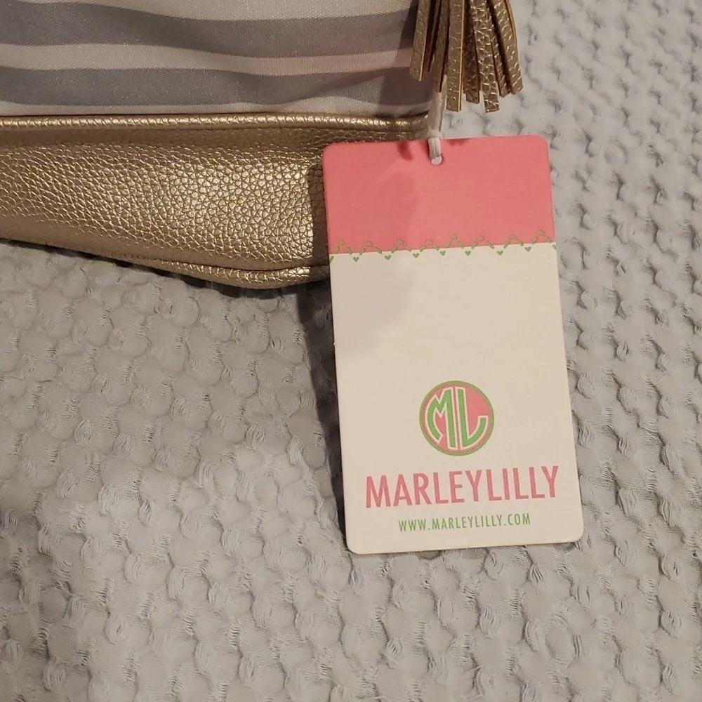 NWT Marleylilly Cosmetic Bag monogrammed JCE